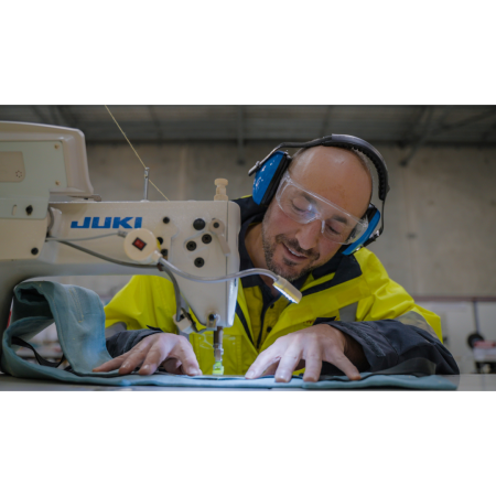 Hemp and Kevlar® Ballistics-grade Shrouds for our lightweight eMachines in Aerospace applications are CNC Laser cut and assembled by Nick here at HyperPower
